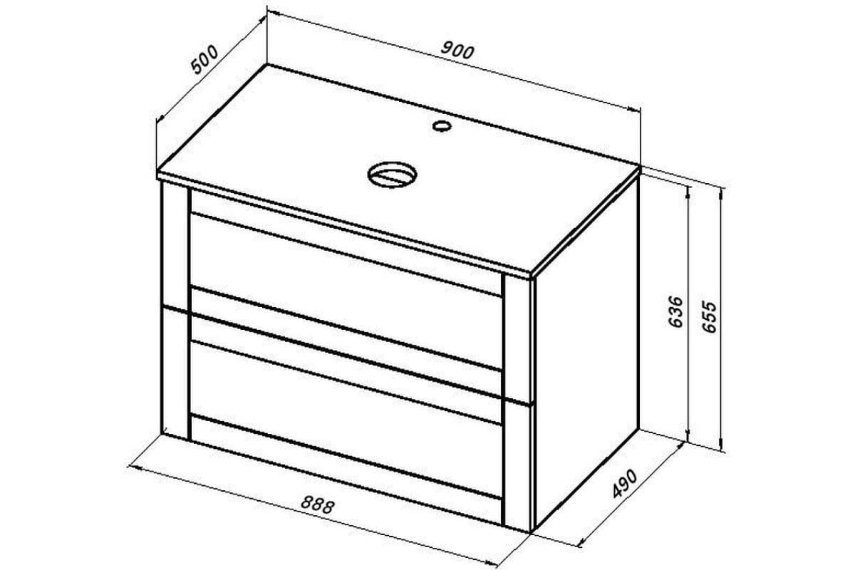 Приобрести aquanet столешница терра 90 см, белый матовый