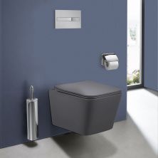 Vincea Унитаз подвесной Piatti Q-Line, ультратонкое сиденье, микролифт, антрацит матовый VT1-12MA