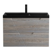 BelBagno Тумба с раковиной VITTORIA 90 см, подвесная Pino, чёрная раковина