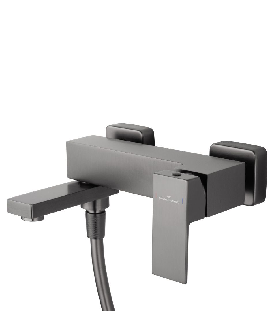 Приобрести смеситель для ванны с душем wonzon & woghand cube, темный графит (ww-88639016-bgm)