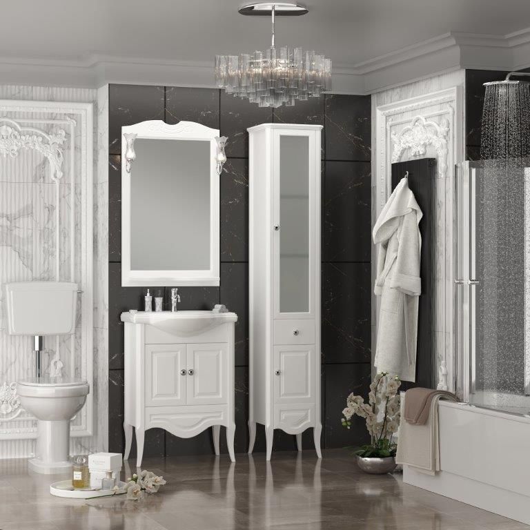 Приобрести opadiris тумба напольная с раковиной брунелла 65 см, белая матовая