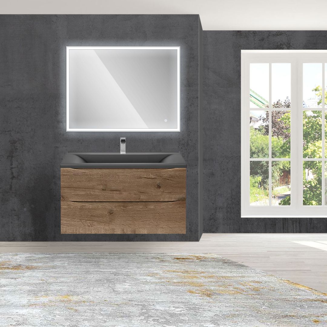 Приобрести vincea тумба подвесная mia 90 см, дуб винтаж с раковиной антрацит матовый vmc-2ma900vo;vcb-3m900g