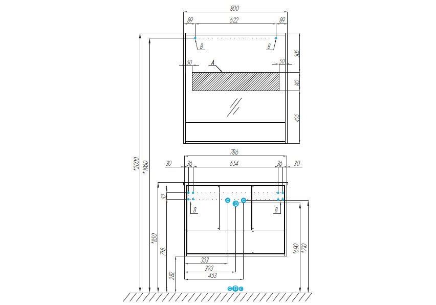 Приобрести зеркало-шкаф акватон ривьера 80 см 1a239102rvx20