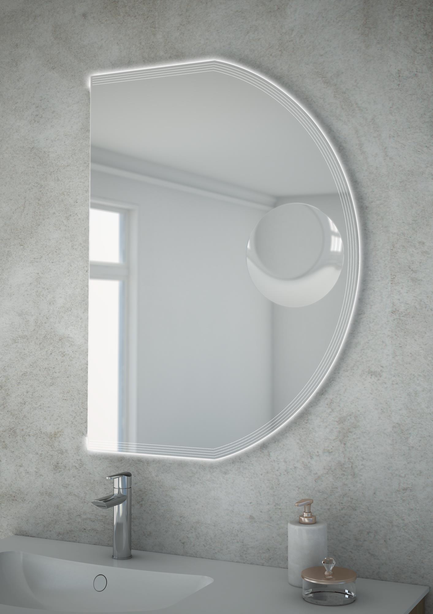 Приобрести cezares зеркало 60х80 см, с увиличением, led подсветкой, антизапатеватель 45029