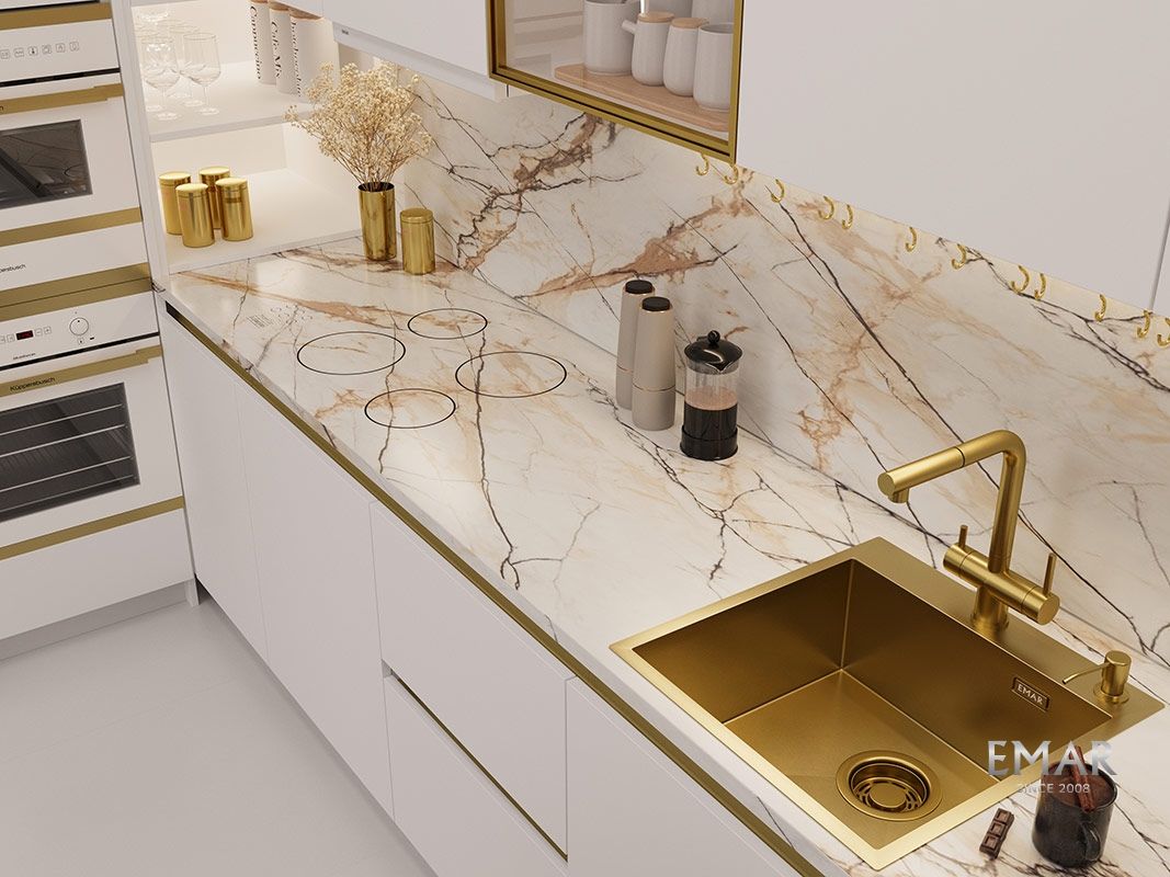 Приобрести emar кухонная мойка 50х50 см, золото emb-117a pvd emb-128a pvd nano golden