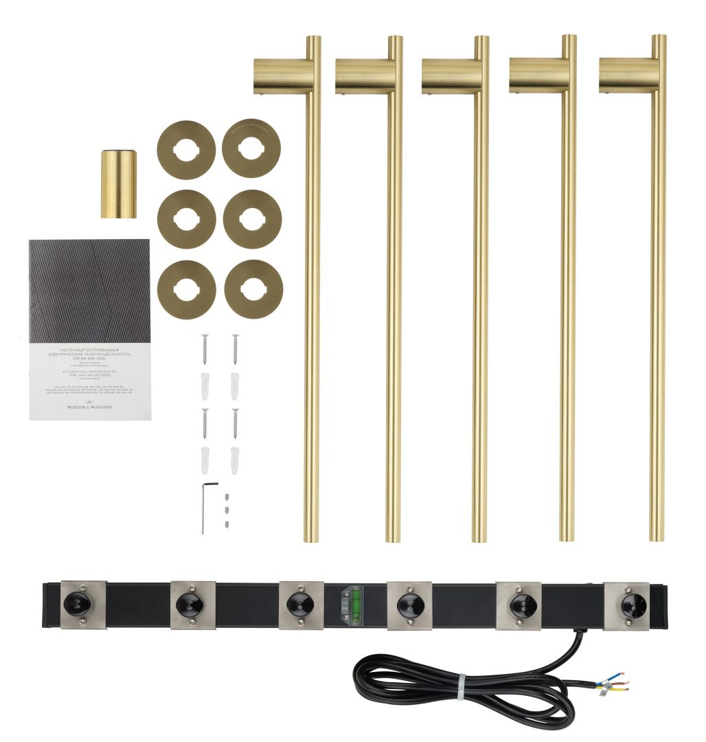 Приобрести полотенцесушитель электрический встраиваемый wonzon & woghand dortmund, брашированное золото (ww-a365-bg)