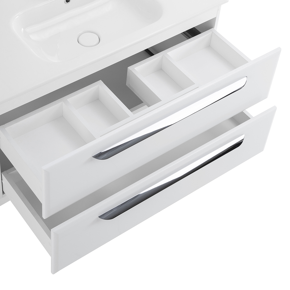 Приобрести cezares тумба подвесная с раковиной eco-cer 100 см bianco lucido, белый глянец eco-cer-1000-2c-so-bl