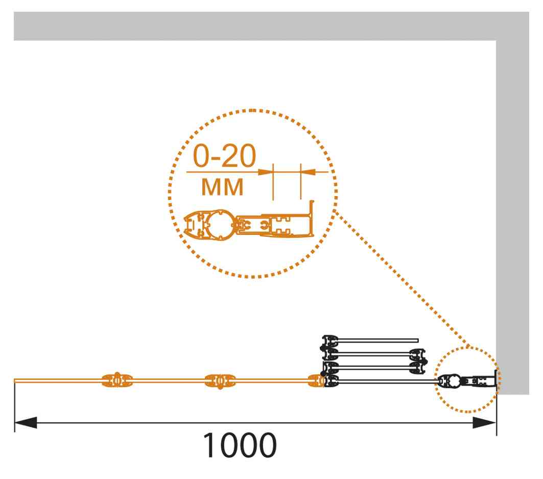 Приобрести cezares шторка для ванны pratico 100 см, хром pratico-v-4-100/140-p-cr-r