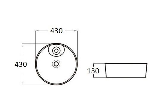 Приобрести раковина-чаша ceramalux 45 см d1306h020, серый