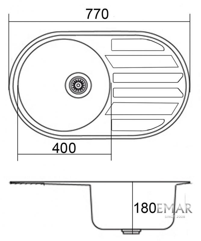 Приобрести emar кухонная мойка 77х50 см, хром emb-7750