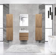 Cezares Тумба подвесная с раковиной MOLVENO 46 60 см Noce Chiaro, черный MOLVENO 46-60-2C-SO-NС