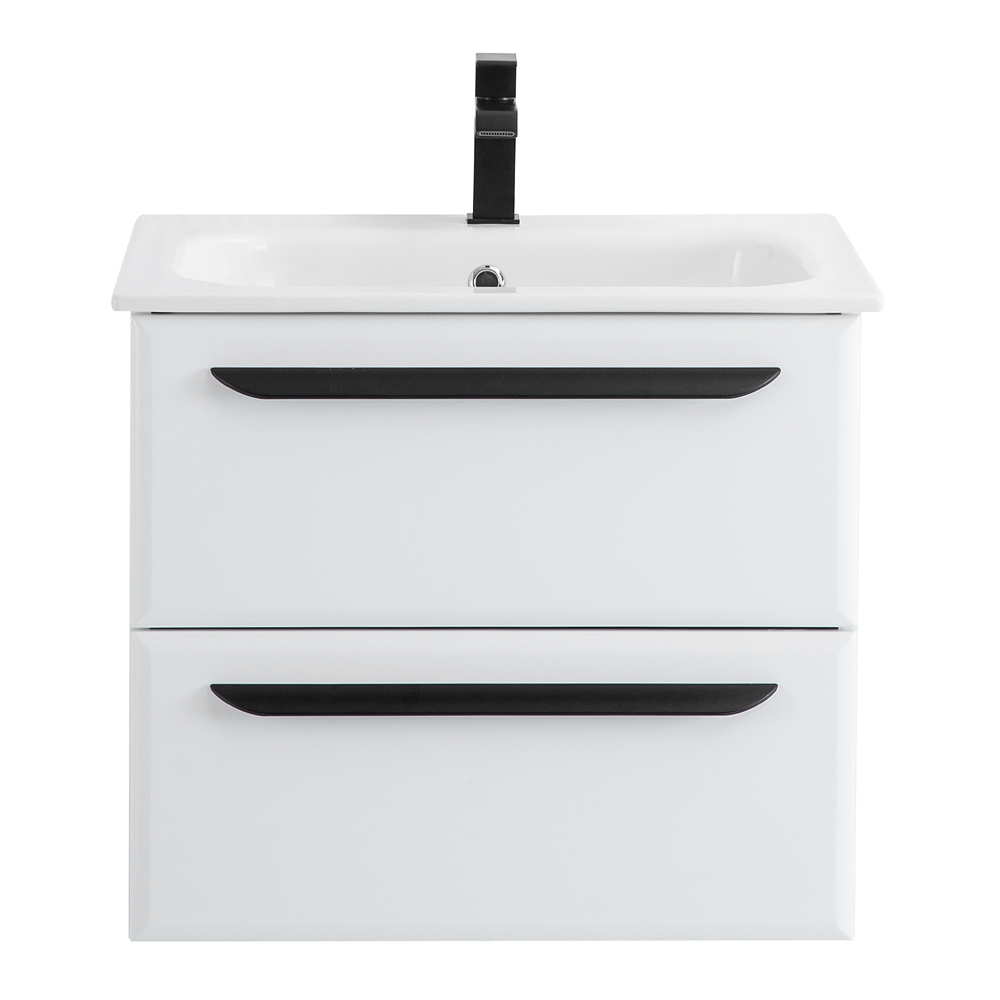 Приобрести cezares тумба подвесная с раковиной eco-cer 60 см bianco lucido, белый глянец eco-cer-600-2c-so-bl