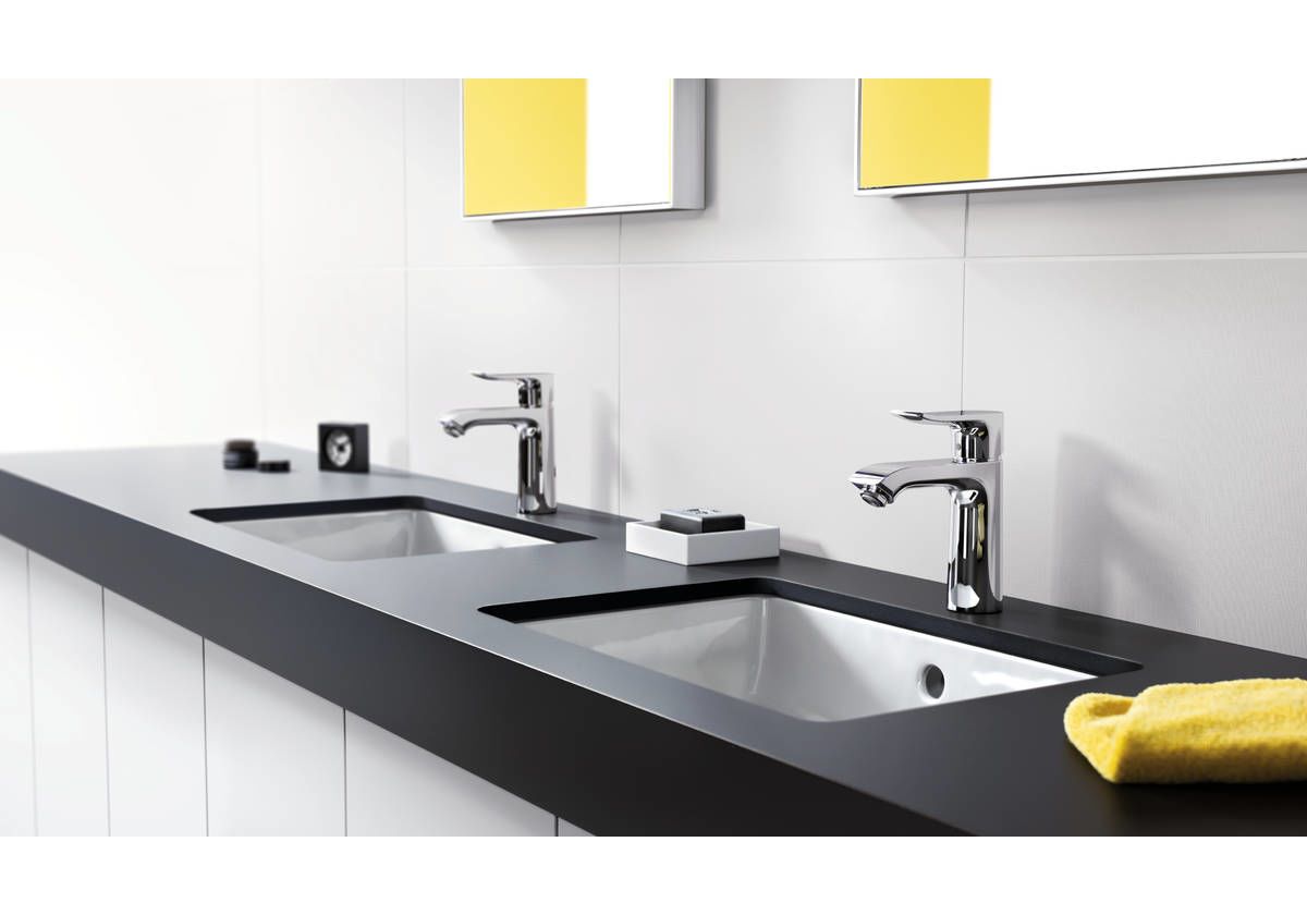Приобрести смеситель для раковины hansgrohe metris с донным клапаном,, хром 31080000