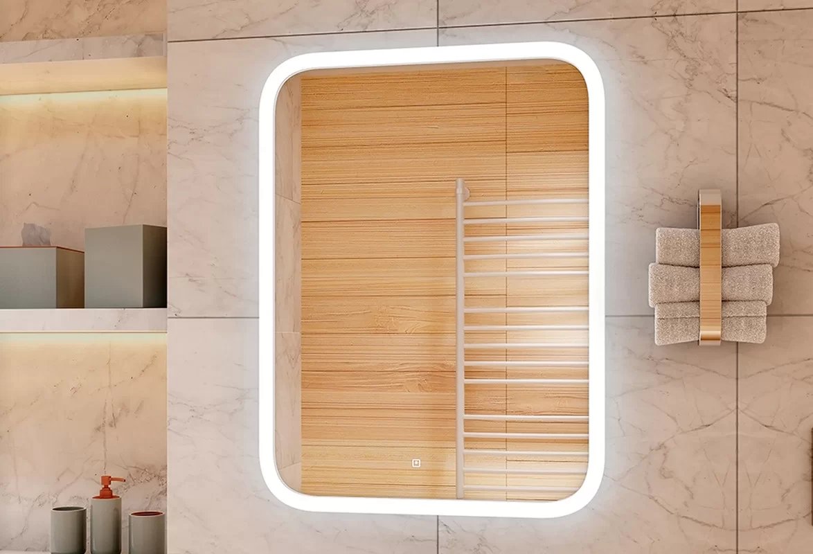 Приобрести continent зеркало с подсветкой glamour70х90 см, белое