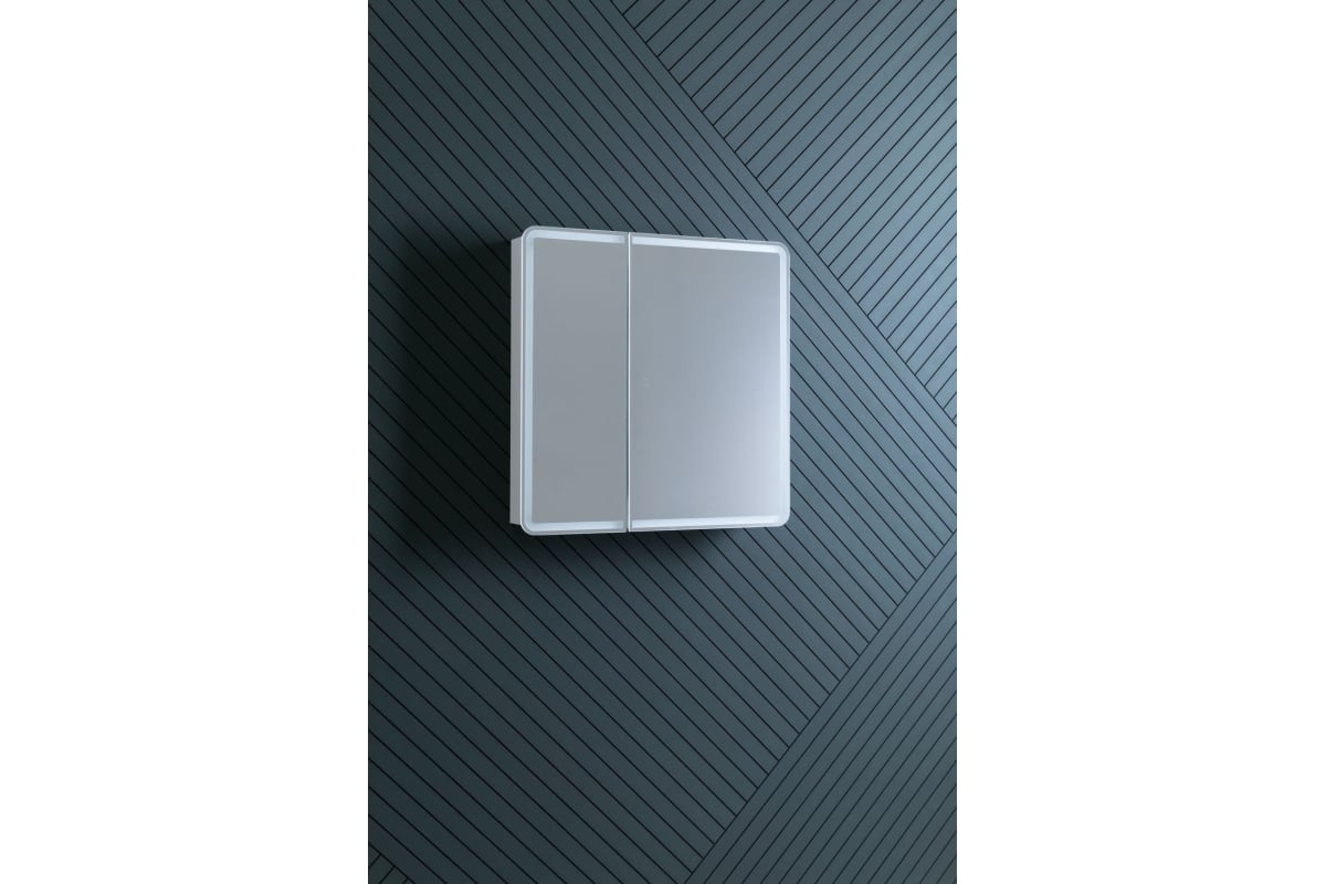 Приобрести aquanet зеркальный шкаф оптима 80 см, с led подсветкой