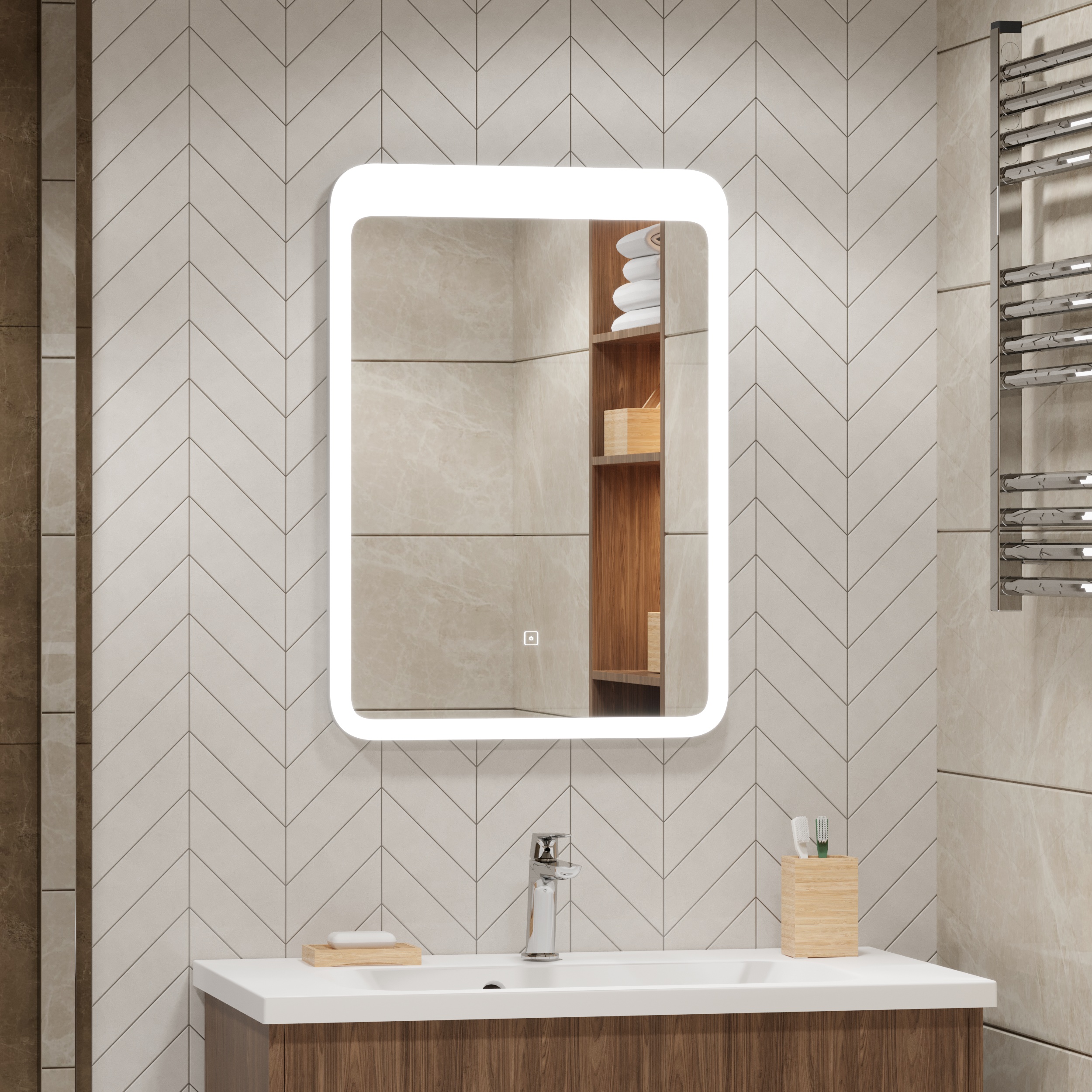 Приобрести mirsant зеркало air 50х70 см, с подсветкой ут000070019