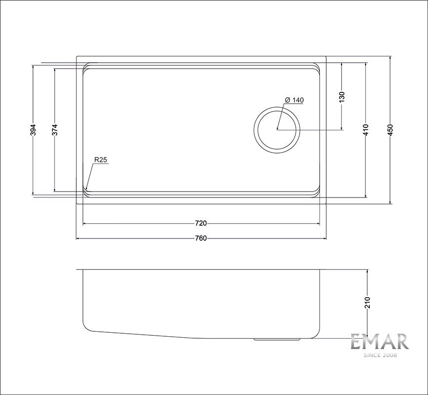 Приобрести oulin кухонная мойка 76х45 см, сатин oulin ol-eh201m
