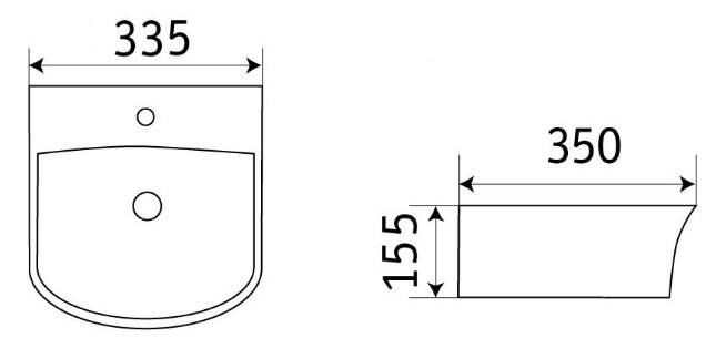 Приобрести раковина подвесная ceramalux 35 см 78369