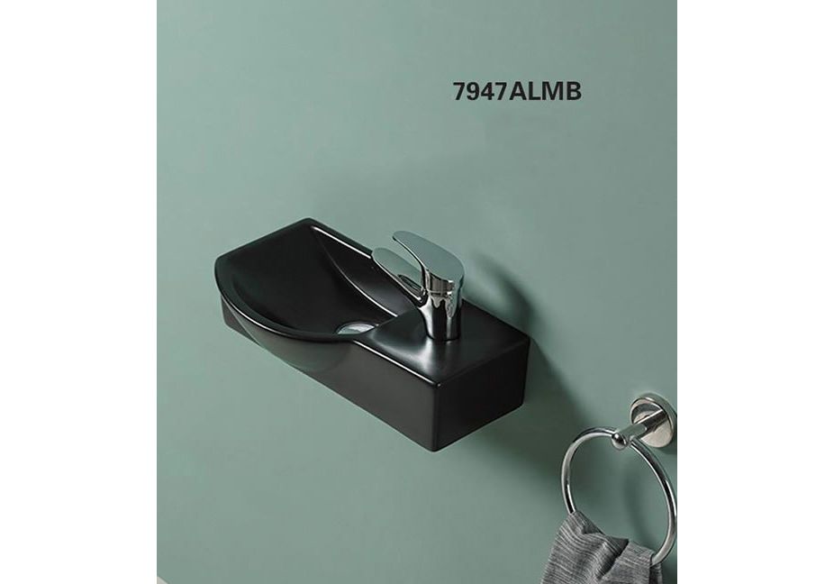 Приобрести раковина подвесная ceramalux 40 см 7947almb, чёрный