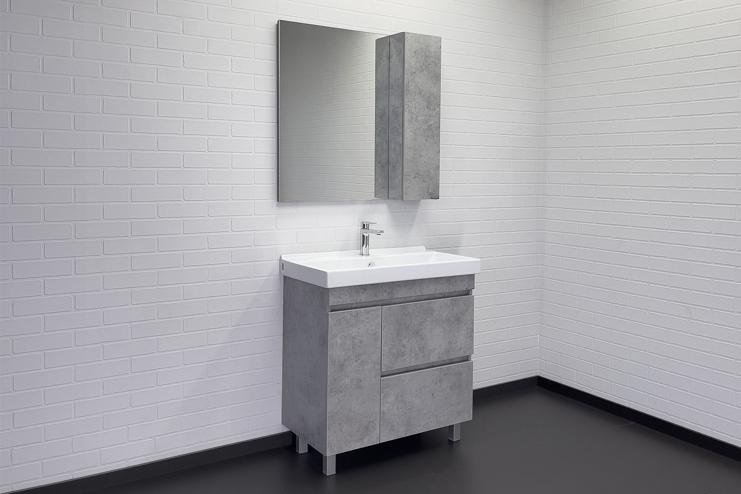 Приобрести сomforty тумба с раковиной осло-80н, светлый бетон