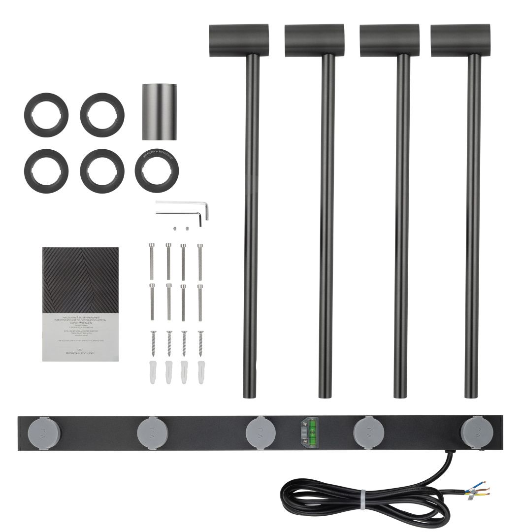 Приобрести полотенцесушитель электрический встраиваемый wonzon & woghand hamburg, темный графит (ww-al314-gm)