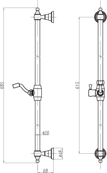Приобрести cezares штанга душевая retro, золото czr-sdc1-03