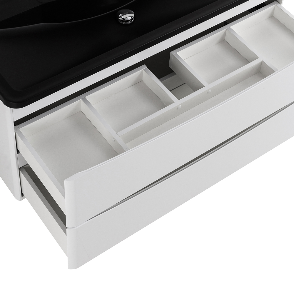 Приобрести belbagno тумба с раковиной acqua 120 см, подвесная bianco lucido, чёрная раковина