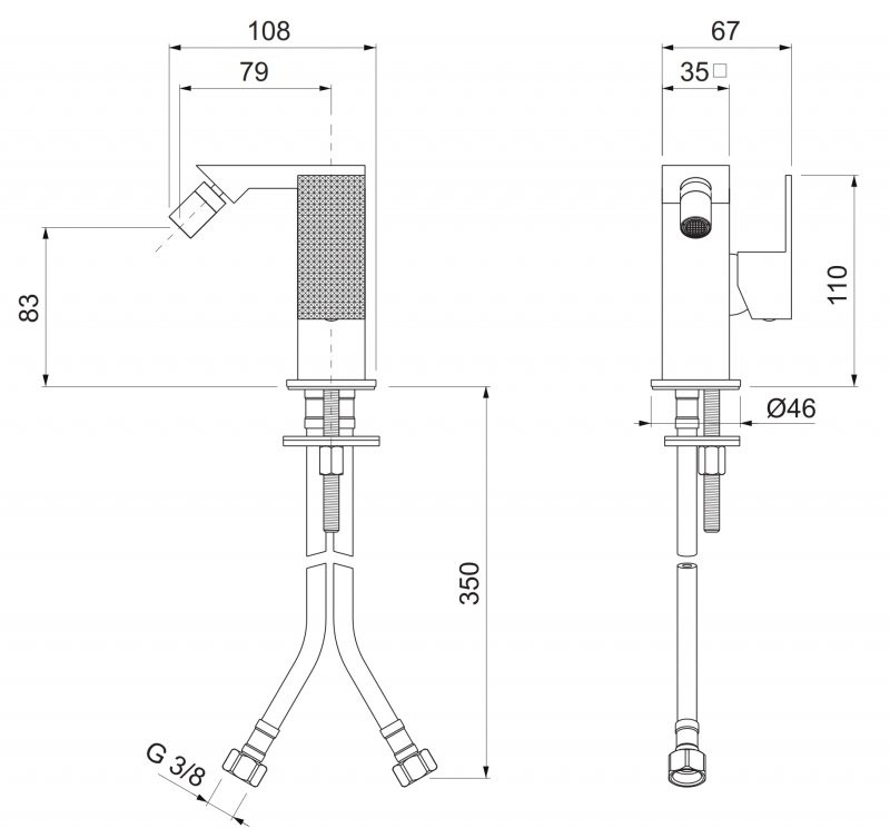Приобрести cezares смеситель для биде prizma, черный матовый prizma-bsm1-nop-w0