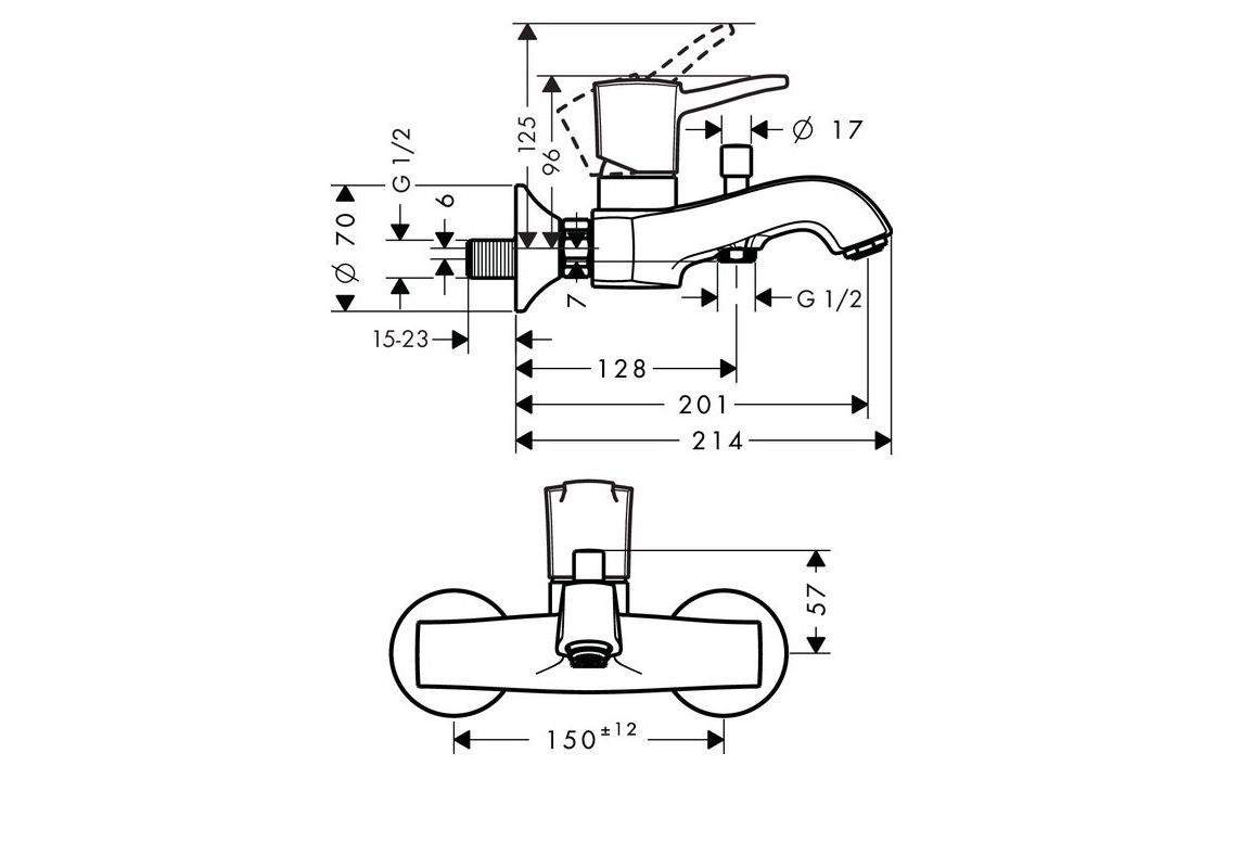 Приобрести смеситель для ванны hansgrohe metropol classic 31340090