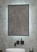 Continent Зеркало с подсветкой Amer 60х70 см, черное