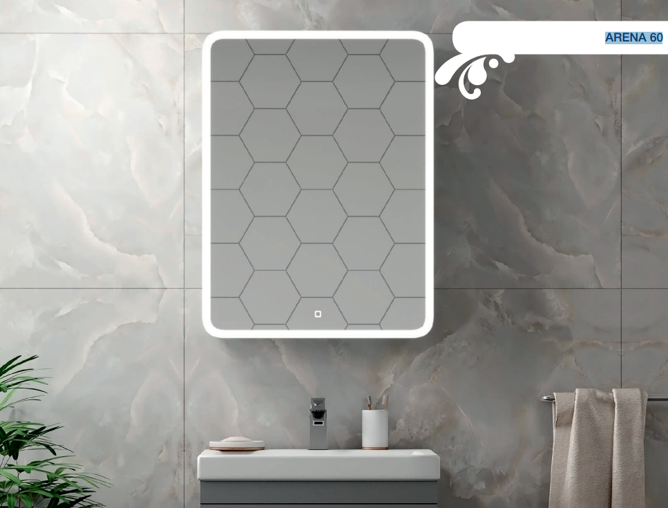 Приобрести зеркало-шкаф мирсант arena 60 с подсветкой