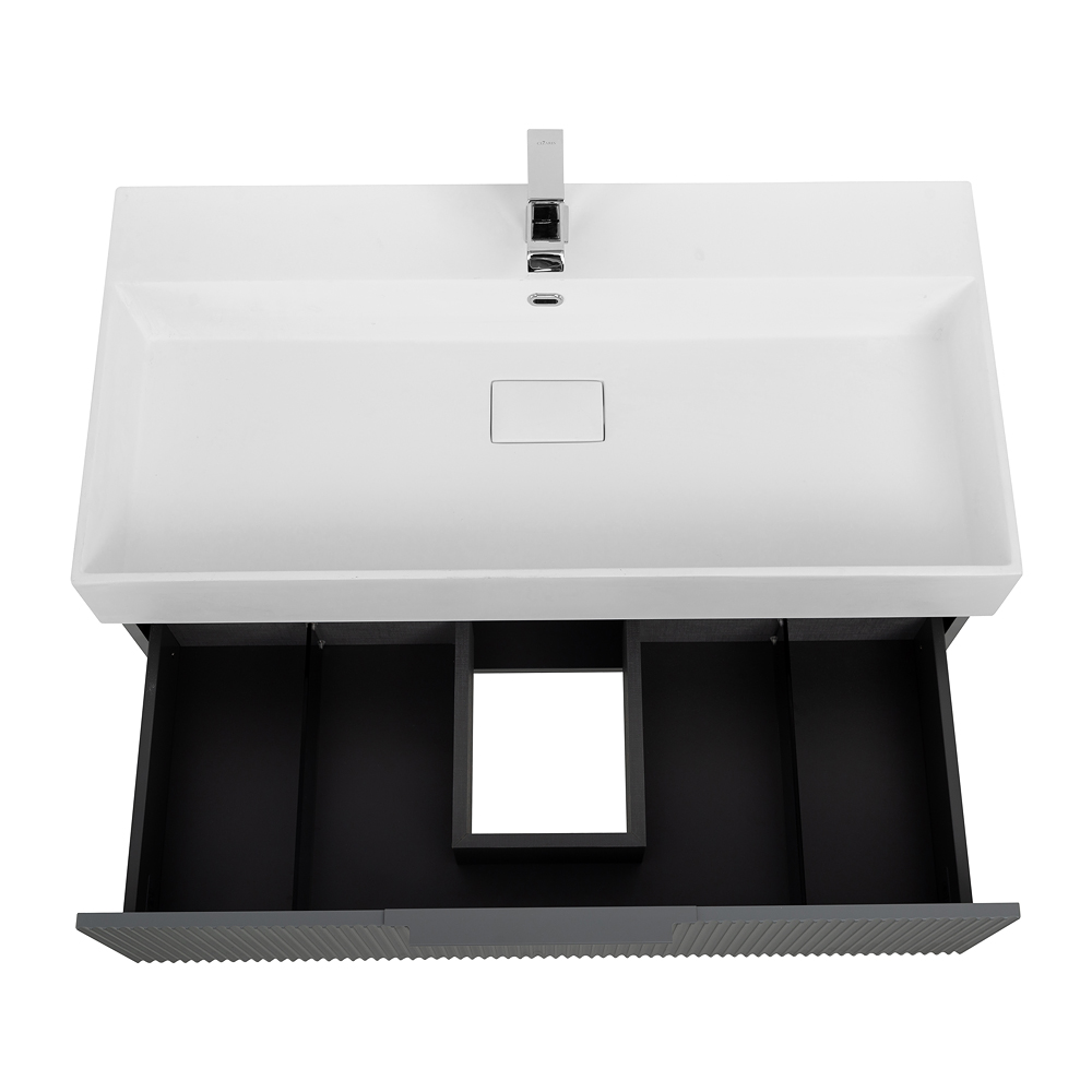 Приобрести cezares тумба подвесная с раковиной premium 90 см plisse grigio nuvola, серая 55424