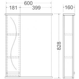 Приобрести mirsant зеркало шкаф сандра 60\2 см, с подсветкой, белый, левый ут000046034
