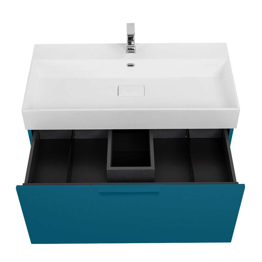 Приобрести cezares тумба подвесная с раковиной premium 90 см blu petrolio, голубая 55403