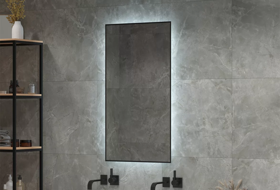 Приобрести continent зеркало с подсветкой amer 60х100 см, черное