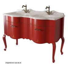Caprigo Тумба с раковиной BOURGET 140 см, красная, эмаль