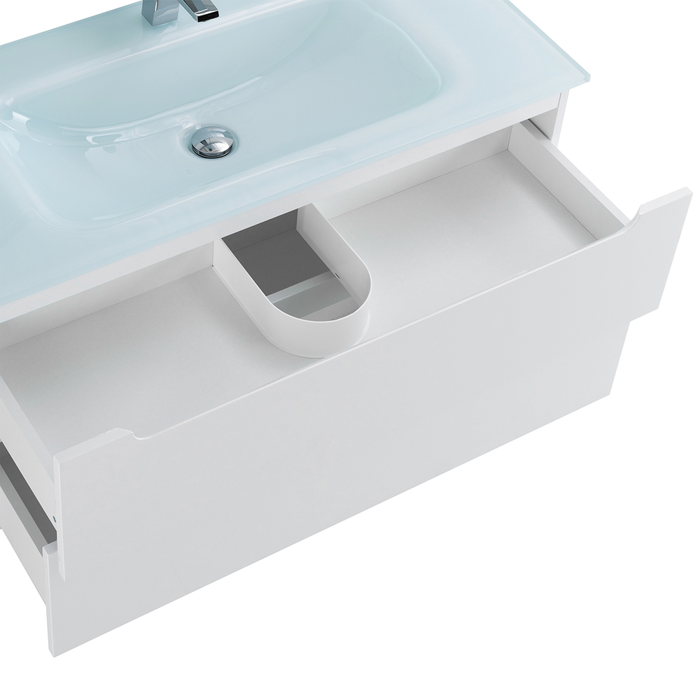 Приобрести belbagno тумба с раковиной etna 100 см, подвесная bianco lucido, стеклянная раковина