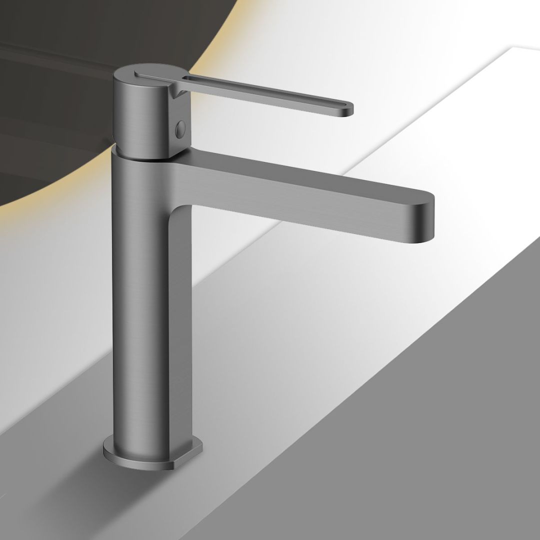 Приобрести vincea смеситель для раковины rondo, оружейная сталь vbf-1r1gm