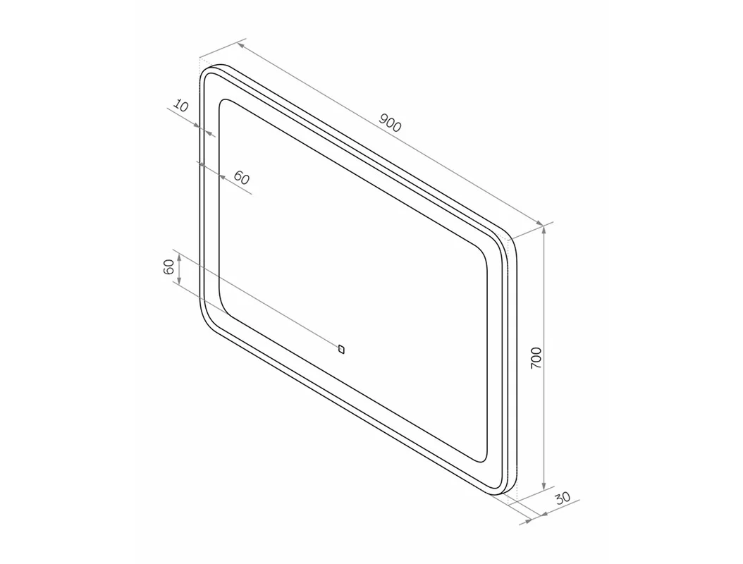Приобрести continent зеркало с подсветкой velvette 90х70 см, белое
