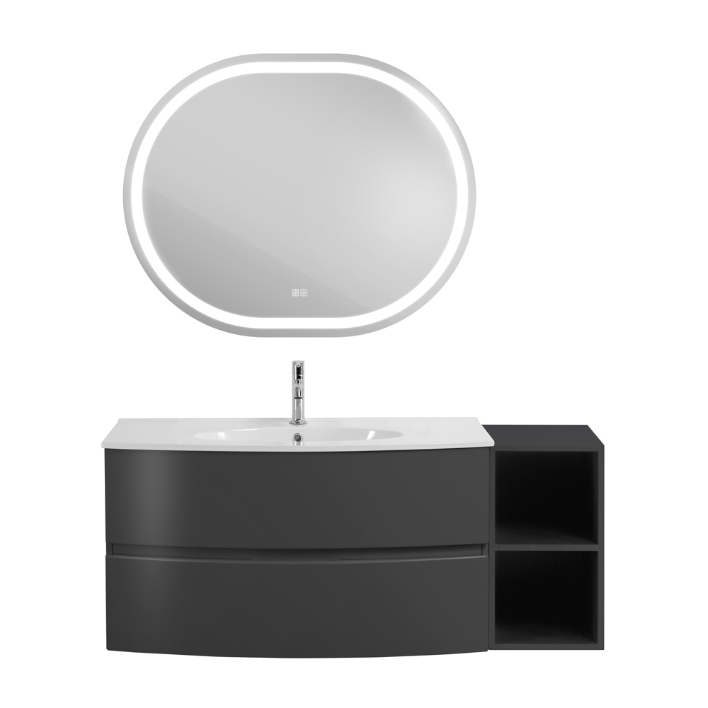 Приобрести cezares тумба подвесная с раковиной elettra 130 см grafite, графит 55526