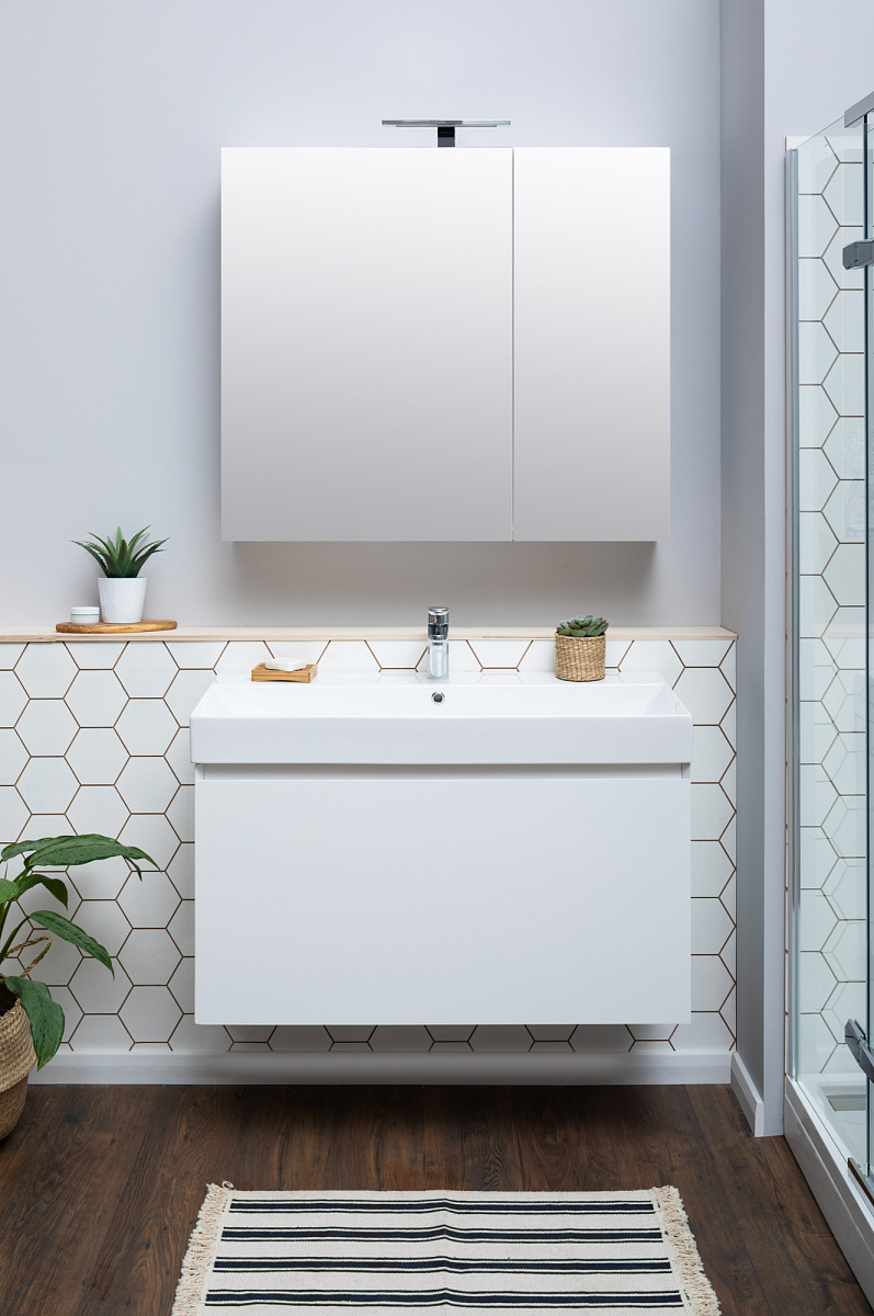 Приобрести aquanet тумба с раковиной йорк 100 см, белая 00212594