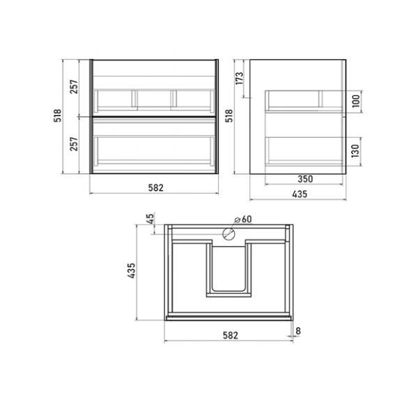Приобрести mirsant тумба sole ultra, подвесная с раковиной next 60 см, белый глянец ут000068443