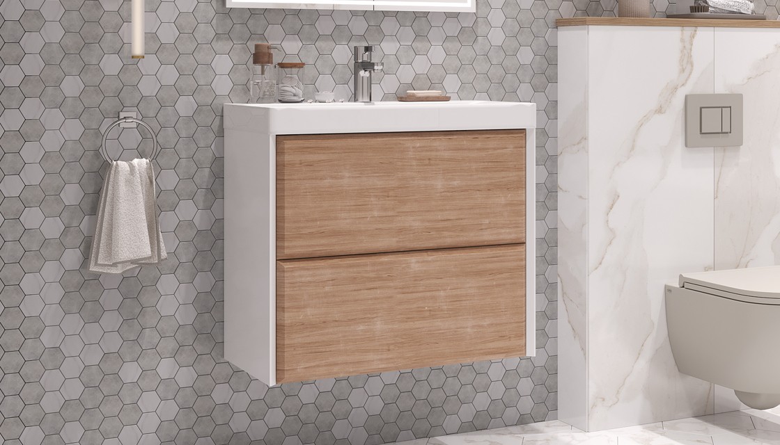 Приобрести тумба подвесная с раковиной velvex gesso 70 см светлое дерево tpges.70.2y-25.21