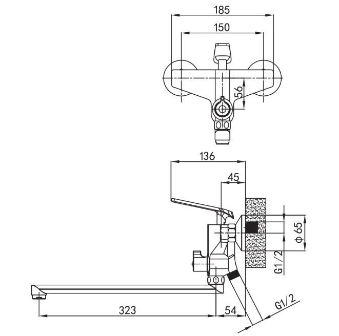 Приобрести смеситель для ванны vieir chiaro с ручным душем, белый/хром v333541f