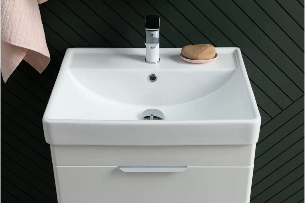 Приобрести aquanet тумба с раковиной ирис new 71 см, белая глянец (1 ящик, 2 дверцы)