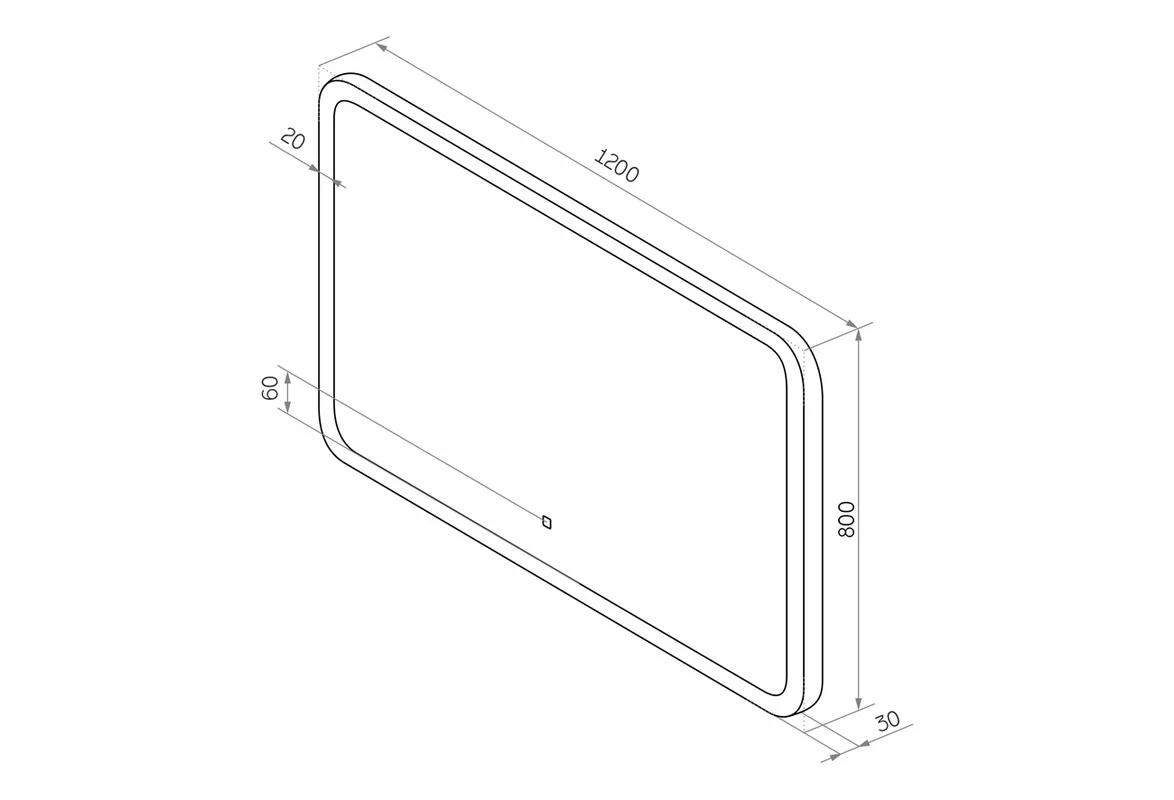Приобрести continent зеркало с подсветкой demure 120х80 см, белое