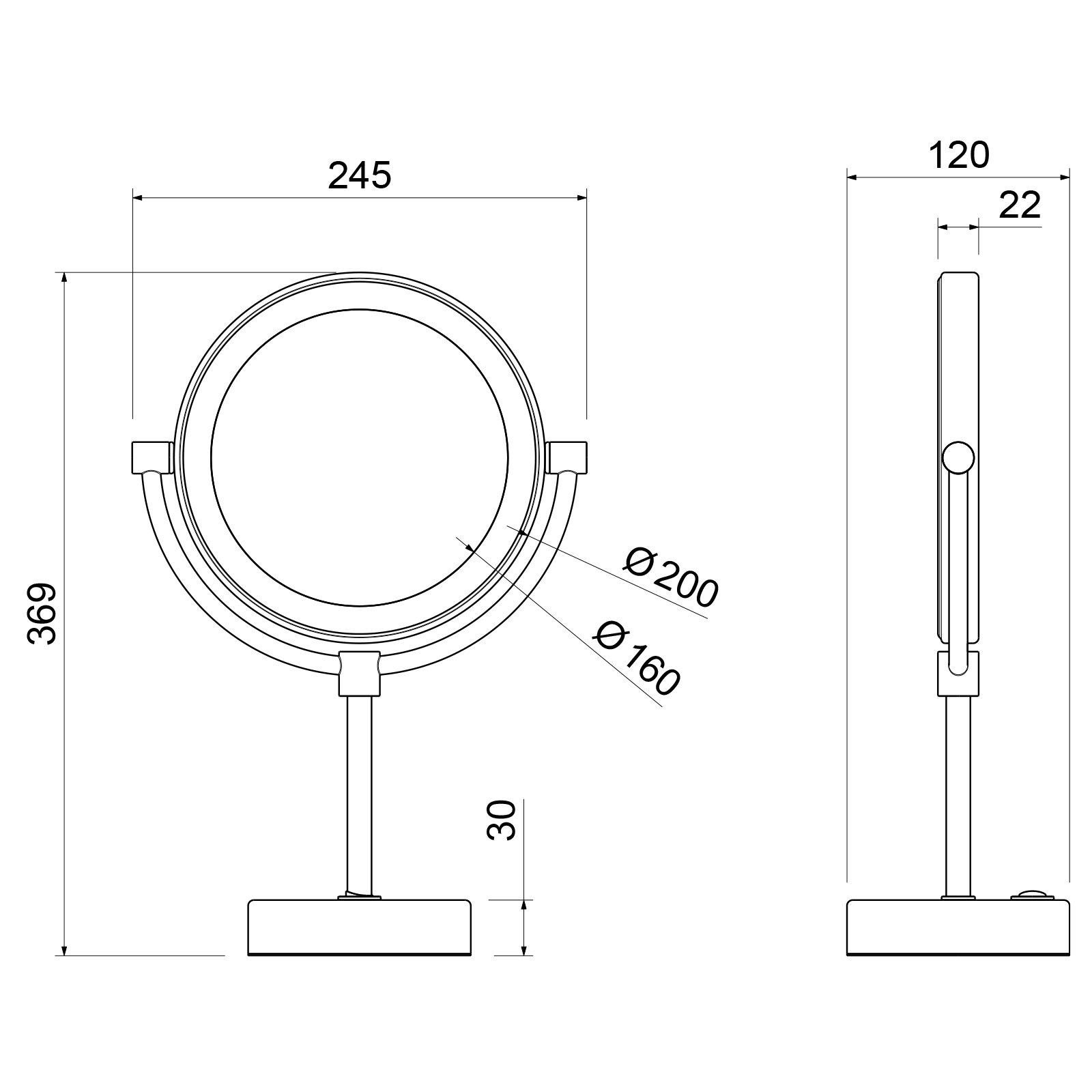Приобрести зеркало настольное с подсветкой timo saona 13276/17 золото матовое