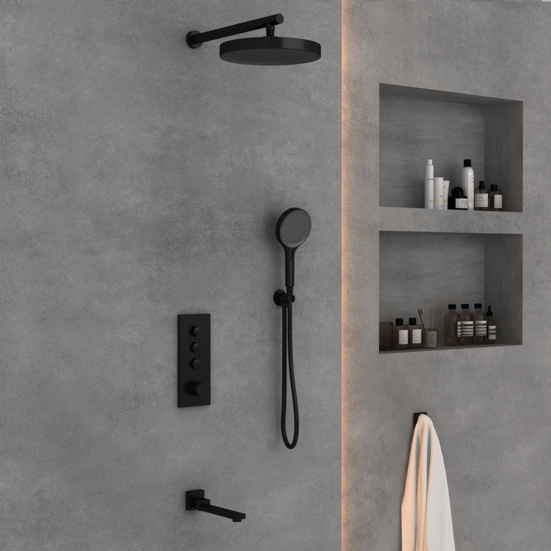 Приобрести vincea встраиваемая душевая система с термостатом, черная матовая vsfw-432t1mb