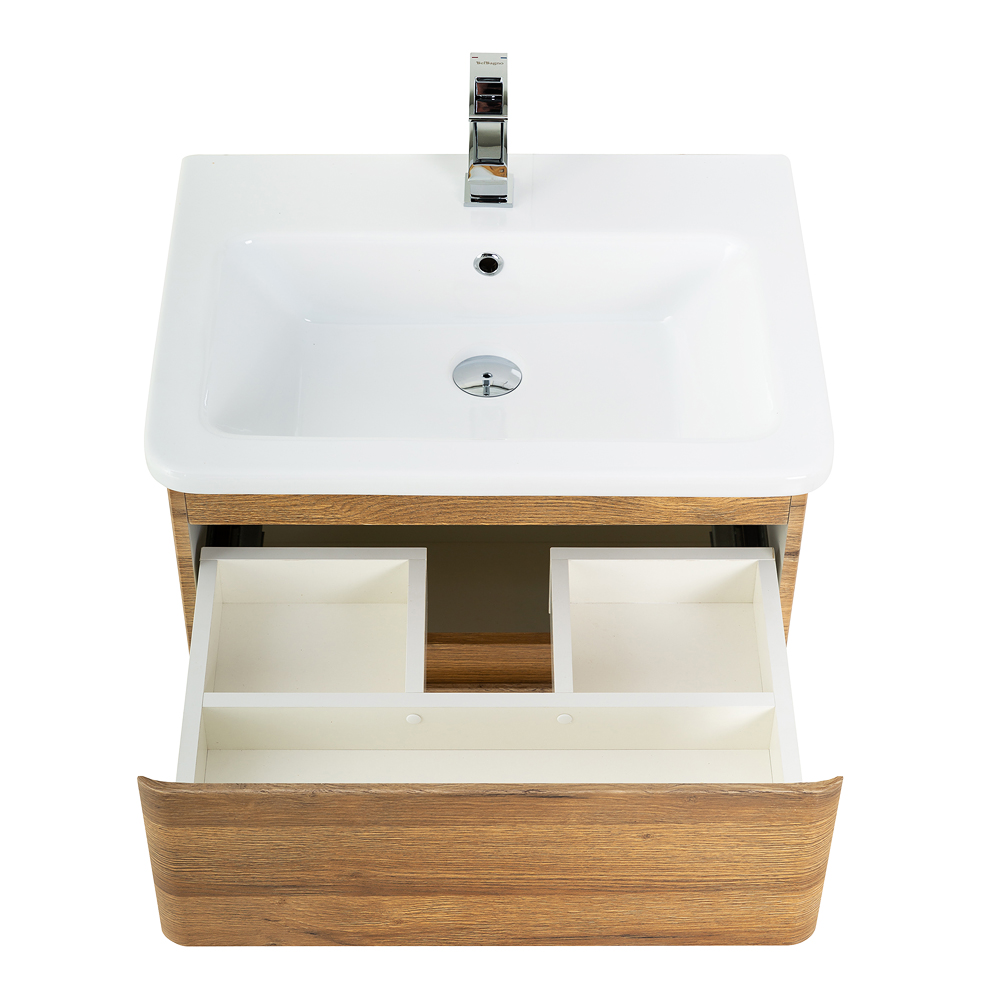 Приобрести belbagno тумба с раковиной albano-cer 50 см, подвесная rovere rustico, белая раковина