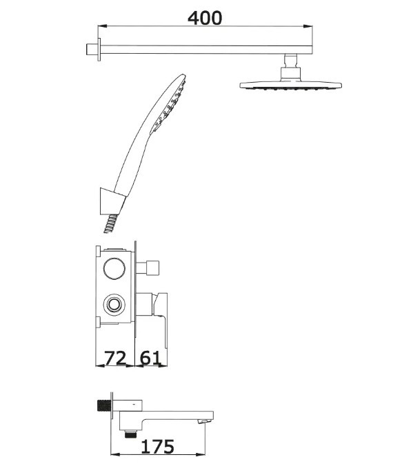 Приобрести душевая система для душа vieir, cielo, матовое золото v393563s